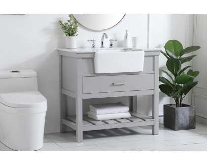 Elegant Bathroom Vanity - Gray (VF60136GR)