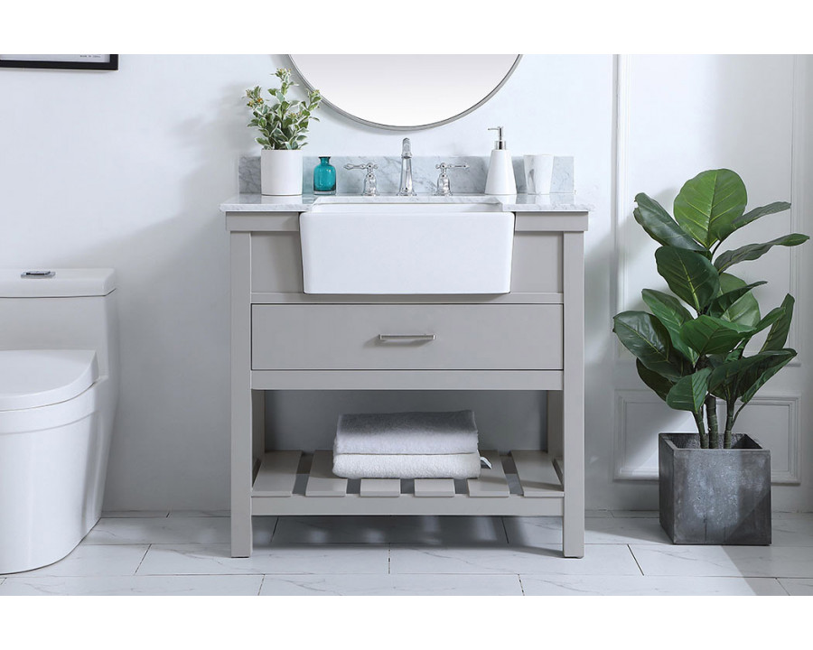 Elegant Bathroom Vanity - Gray (VF60136GR-BS)