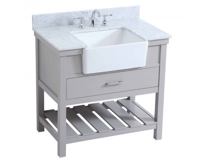 Elegant Bathroom Vanity - Gray (VF60136GR-BS)