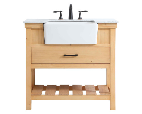 Elegant Bathroom Vanity - Natural Wood (VF60136NW)