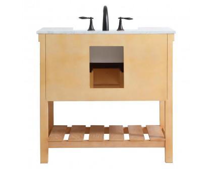 Elegant Bathroom Vanity - Natural Wood (VF60136NW)