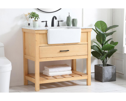 Elegant Bathroom Vanity - Natural Wood (VF60136NW)