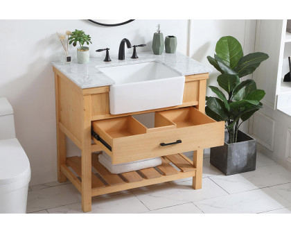 Elegant Bathroom Vanity - Natural Wood (VF60136NW)