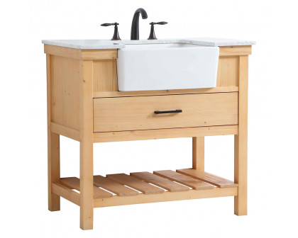 Elegant Bathroom Vanity - Natural Wood (VF60136NW)