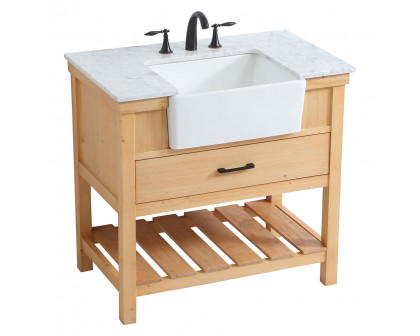 Elegant Bathroom Vanity - Natural Wood (VF60136NW)