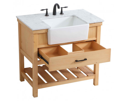 Elegant Bathroom Vanity - Natural Wood (VF60136NW)