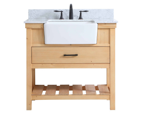 Elegant Bathroom Vanity - Natural Wood (VF60136NW-BS)