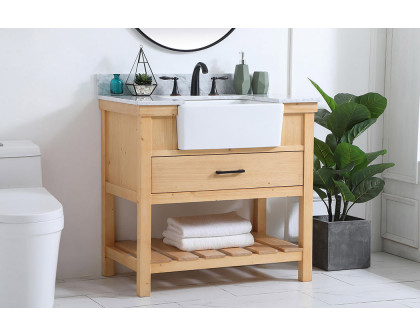 Elegant Bathroom Vanity - Natural Wood (VF60136NW-BS)