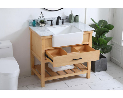 Elegant Bathroom Vanity - Natural Wood (VF60136NW-BS)