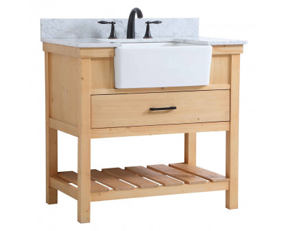 Elegant Bathroom Vanity - Natural Wood (VF60136NW-BS)