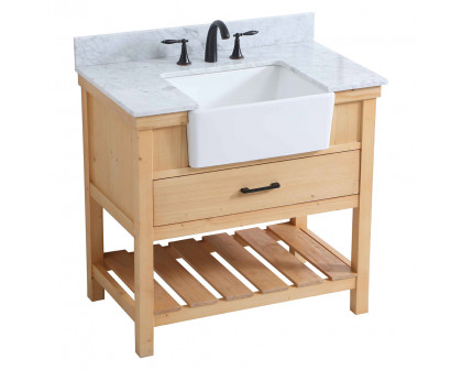 Elegant Bathroom Vanity - Natural Wood (VF60136NW-BS)