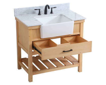 Elegant Bathroom Vanity - Natural Wood (VF60136NW-BS)