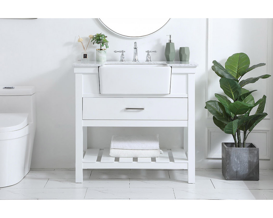 Elegant Bathroom Vanity - White (VF60136WH)