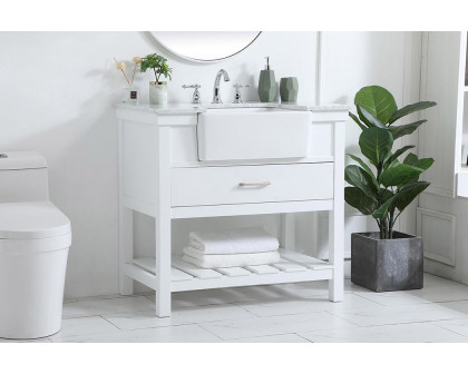 Elegant Bathroom Vanity - White (VF60136WH)