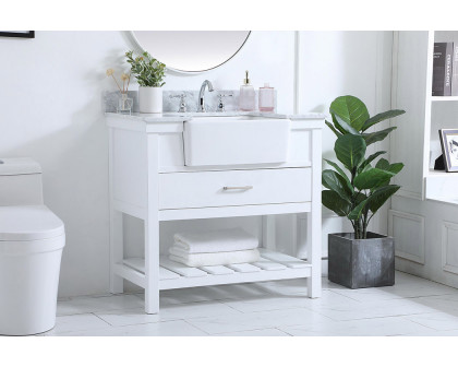 Elegant Bathroom Vanity - White (VF60136WH-BS)