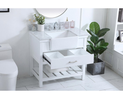 Elegant Bathroom Vanity - White (VF60136WH-BS)