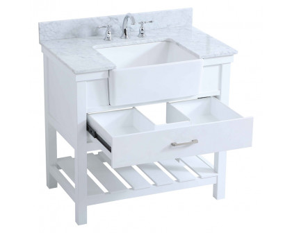 Elegant Bathroom Vanity - White (VF60136WH-BS)