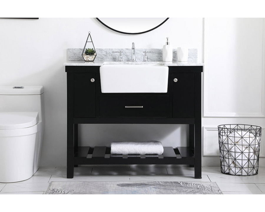 Elegant Bathroom Vanity - Black (VF60142BK-BS)