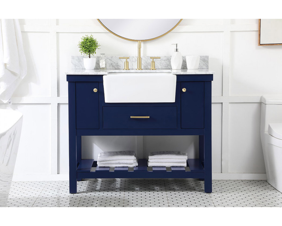 Elegant Bathroom Vanity - Blue (VF60142BL-BS)