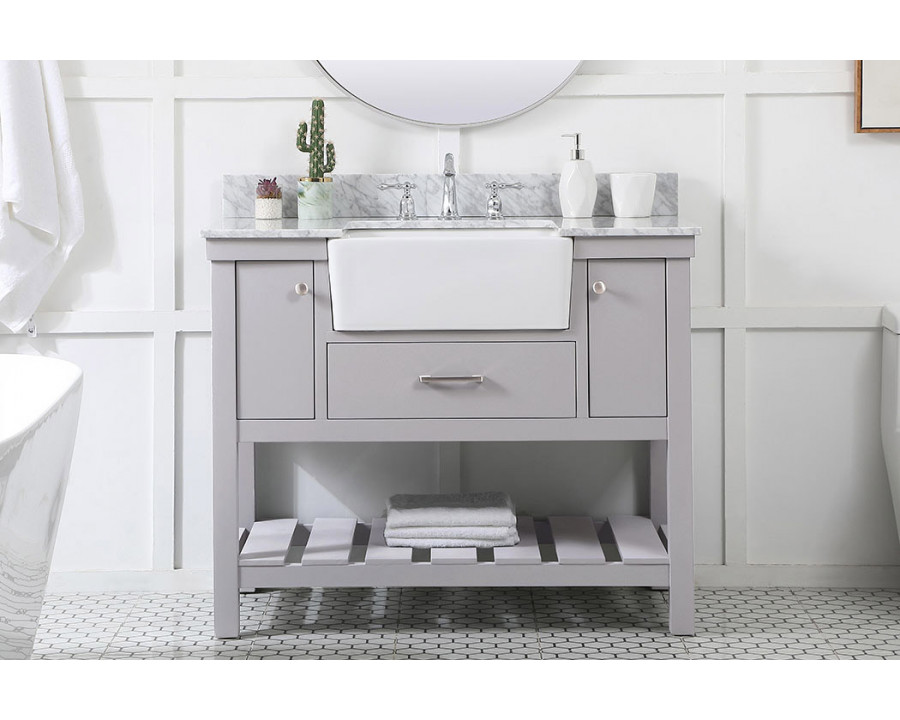 Elegant Bathroom Vanity - Gray (VF60142GR-BS)