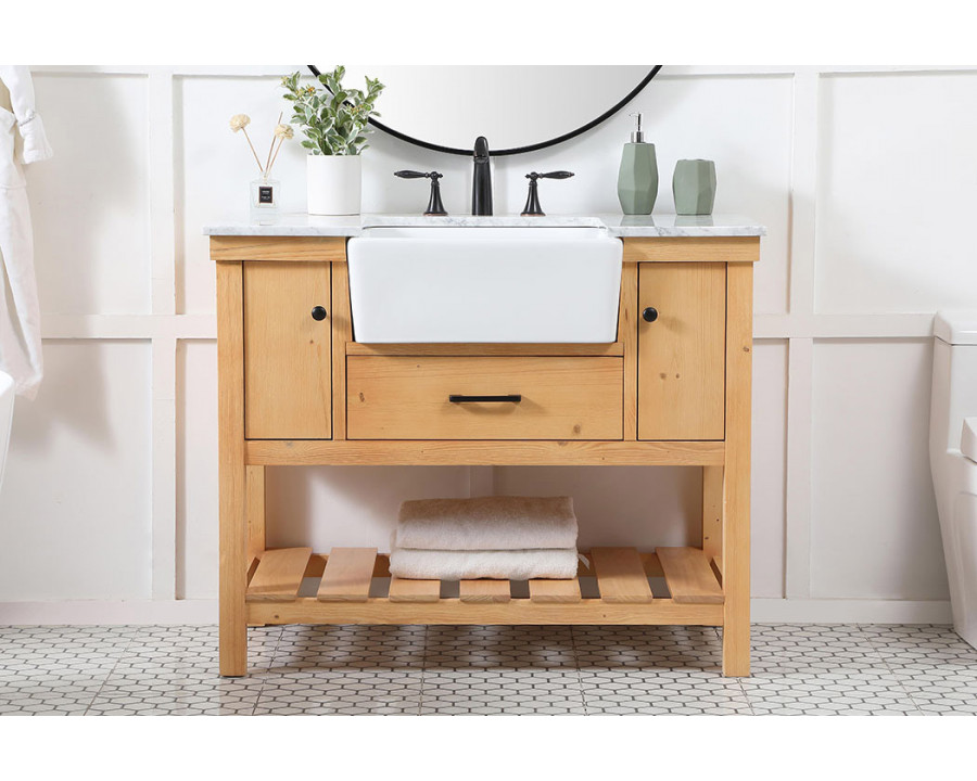 Elegant Bathroom Vanity - Natural Wood (VF60142NW)