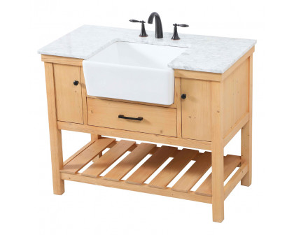 Elegant Bathroom Vanity - Natural Wood (VF60142NW)