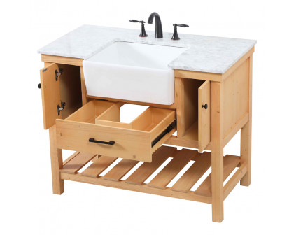 Elegant Bathroom Vanity - Natural Wood (VF60142NW)