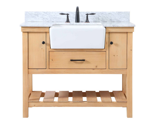 Elegant Bathroom Vanity - Natural Wood (VF60142NW-BS)