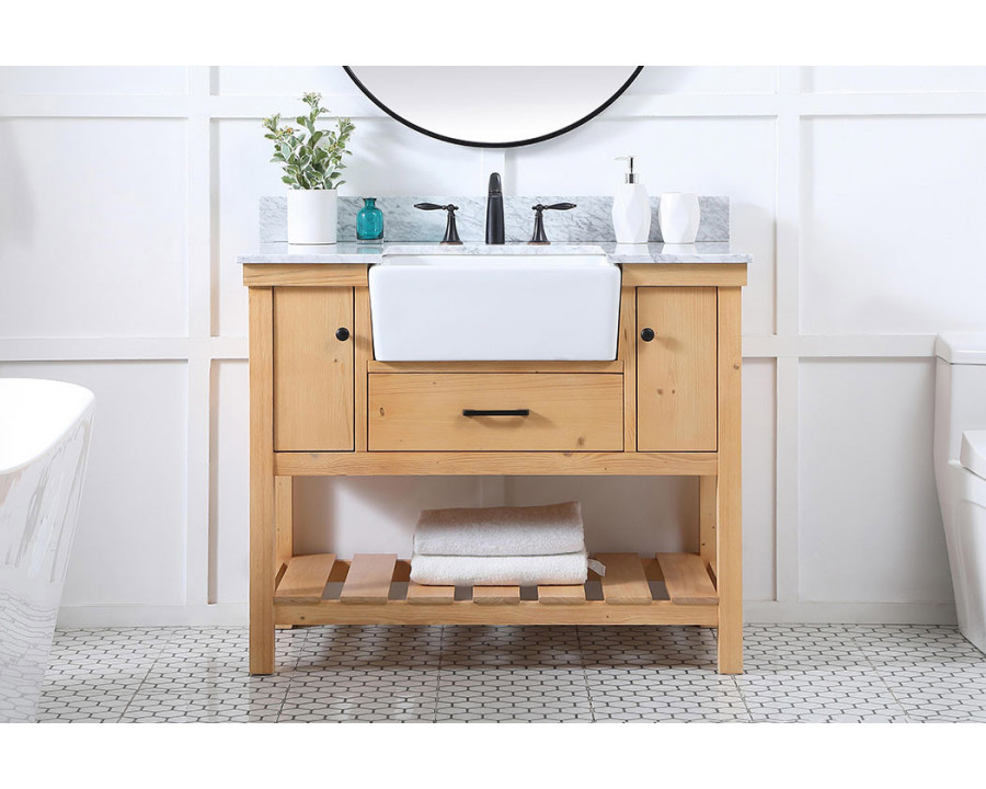 Elegant Bathroom Vanity - Natural Wood (VF60142NW-BS)