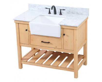 Elegant Bathroom Vanity - Natural Wood (VF60142NW-BS)