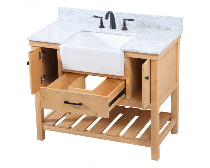 Elegant Bathroom Vanity - Natural Wood (VF60142NW-BS)