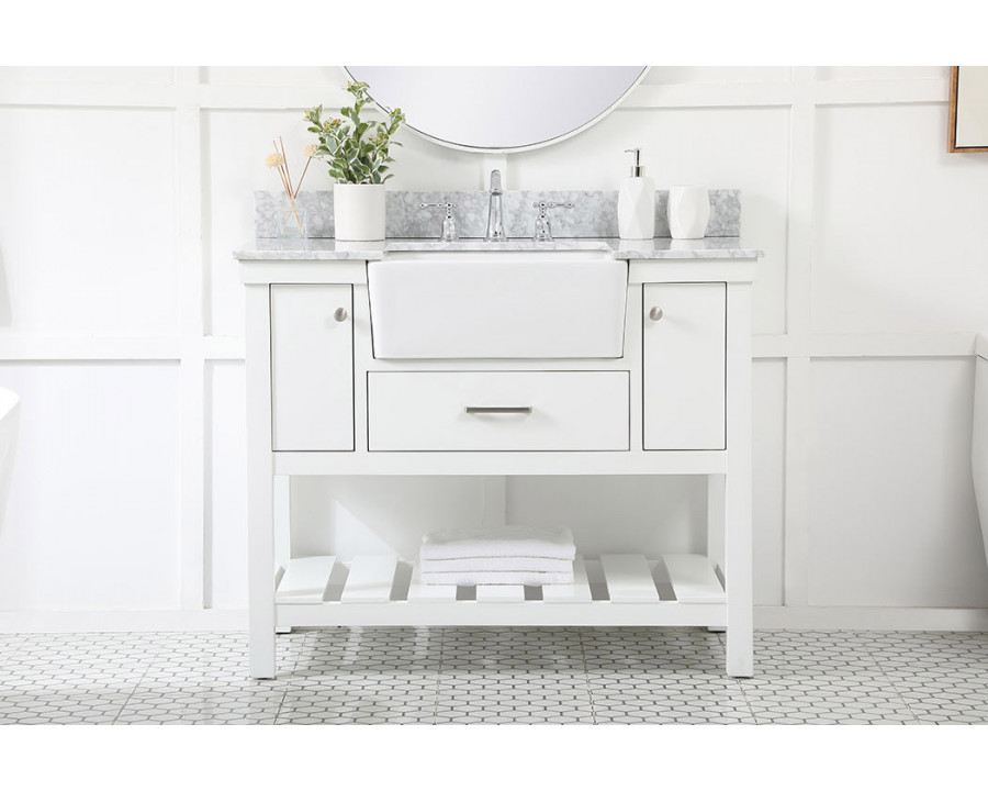 Elegant Bathroom Vanity - White (VF60142WH-BS)