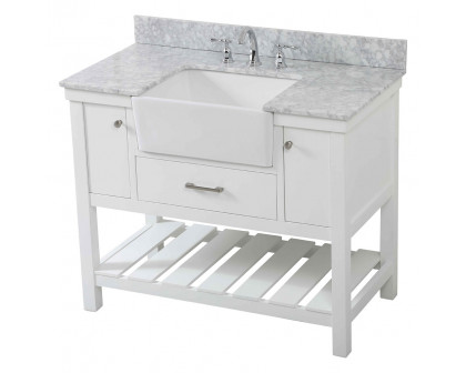 Elegant Bathroom Vanity - White (VF60142WH-BS)