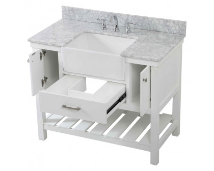 Elegant Bathroom Vanity - White (VF60142WH-BS)