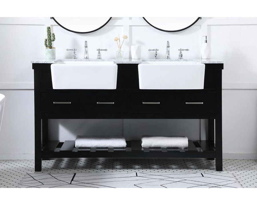 Elegant Bathroom Vanity - Black (VF60160DBK)