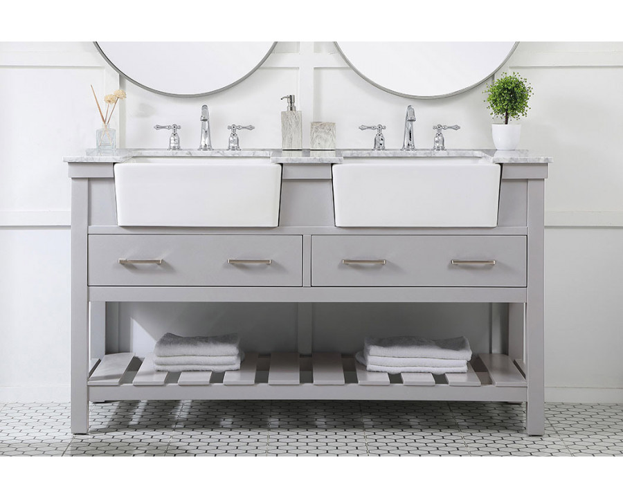 Elegant Bathroom Vanity - Gray (VF60160DGR)