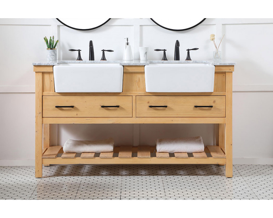 Elegant Bathroom Vanity - Natural Wood (VF60160DNW)