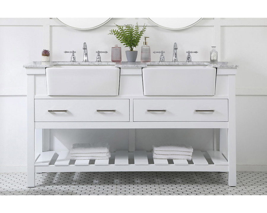 Elegant Bathroom Vanity - White (VF60160DWH)