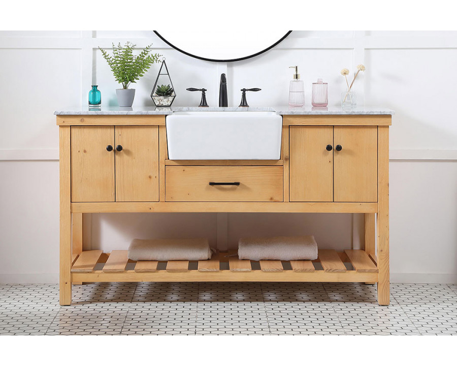 Elegant Bathroom Vanity - Natural Wood (VF60160NW)