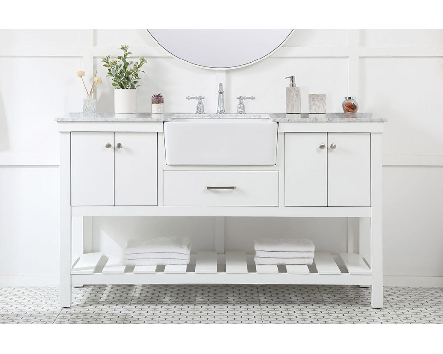 Elegant Bathroom Vanity - White (VF60160WH)