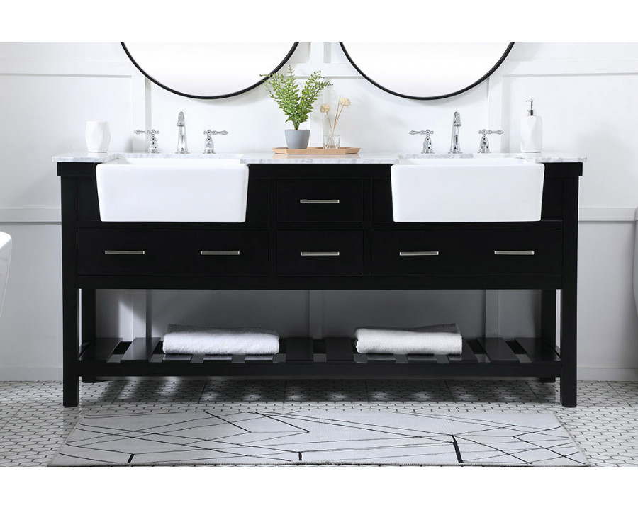 Elegant Bathroom Vanity - Black (VF60172DBK)