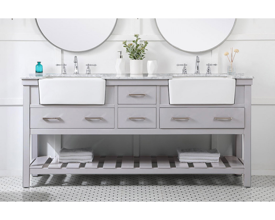 Elegant Bathroom Vanity - Gray (VF60172DGR)