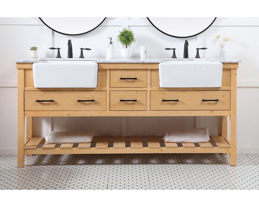 Elegant Bathroom Vanity - Natural Wood (VF60172DNW)