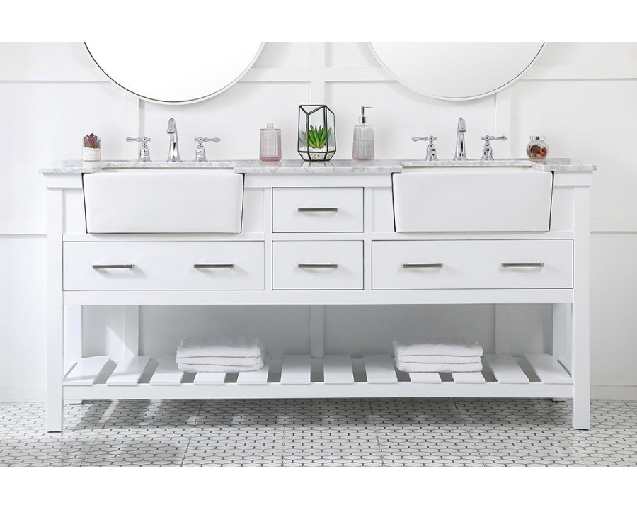 Elegant Bathroom Vanity - White (VF60172DWH)