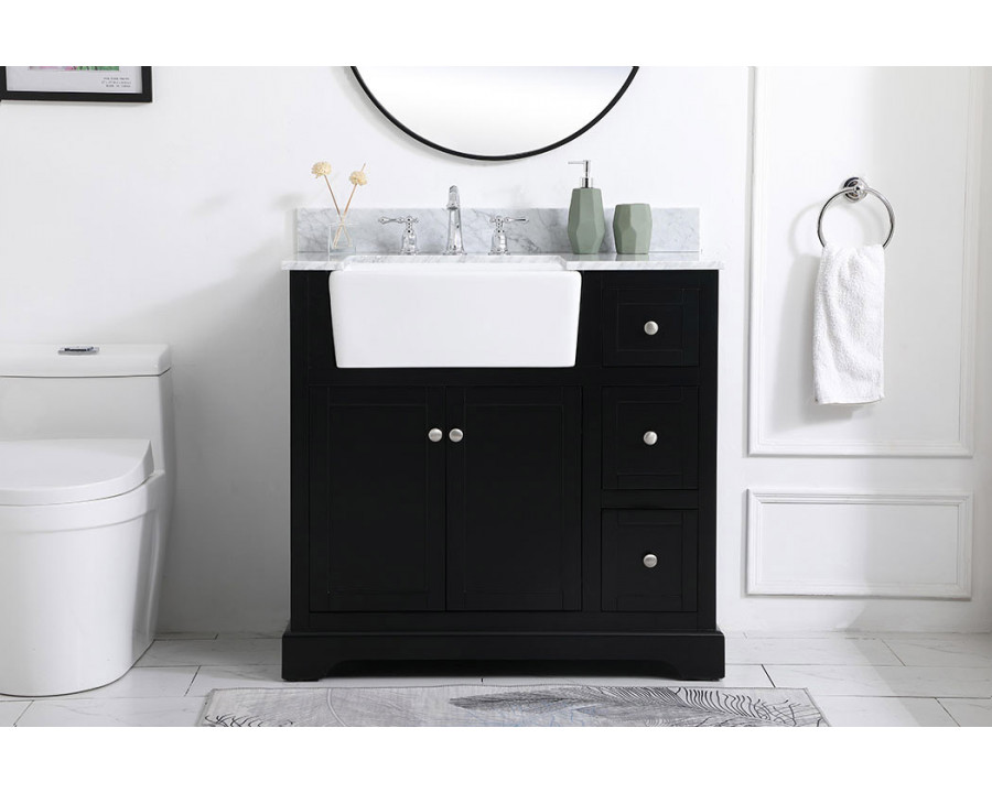 Elegant Bathroom Vanity - Black (VF60236BK-BS)