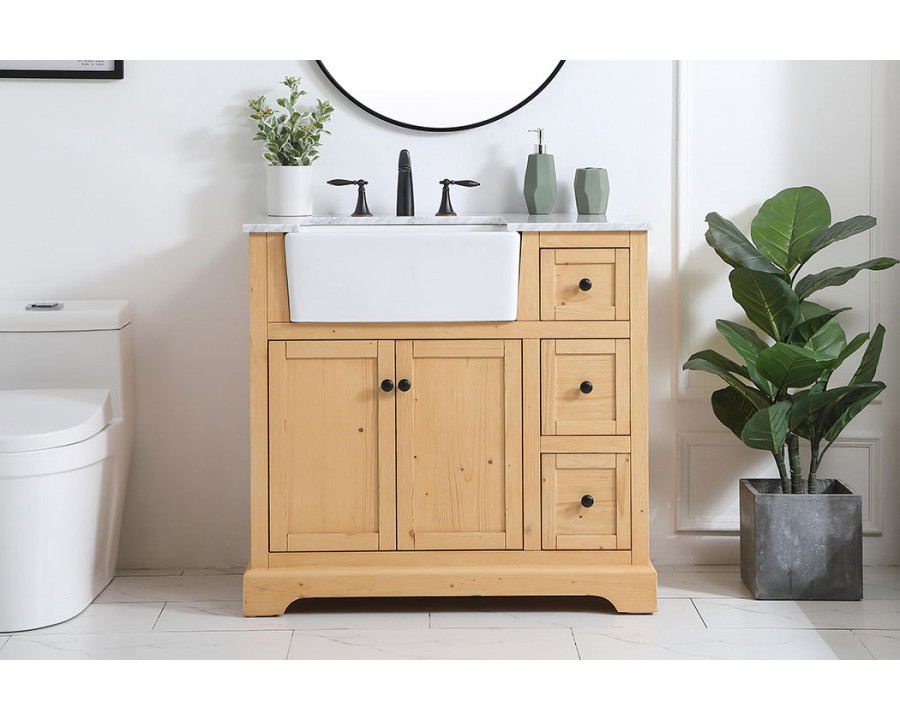 Elegant Bathroom Vanity - Natural Wood (VF60236NW)