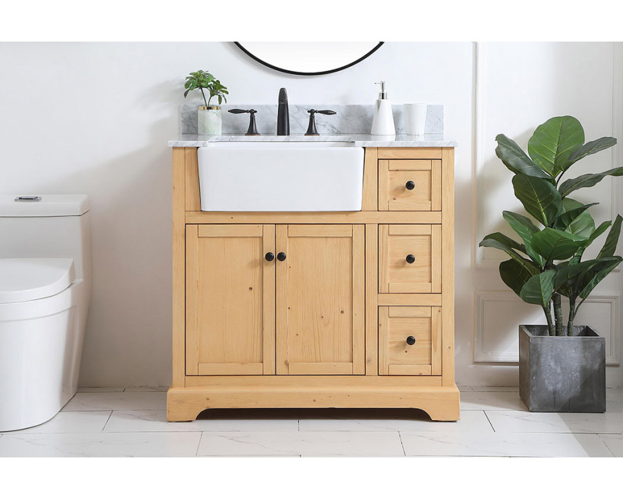 Elegant Bathroom Vanity - Natural Wood (VF60236NW-BS)