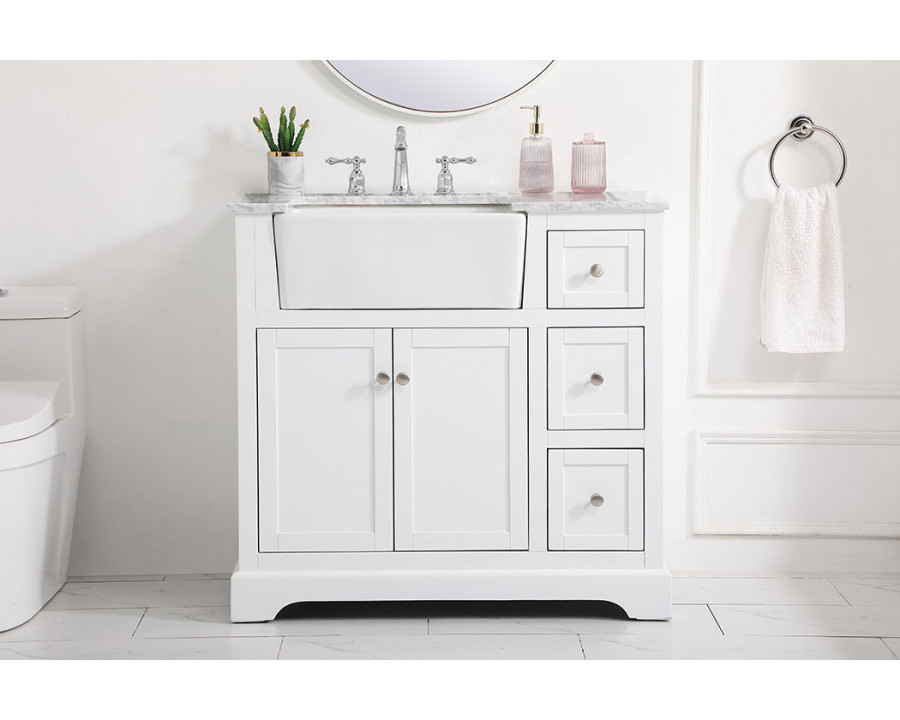 Elegant Bathroom Vanity - White (VF60236WH)