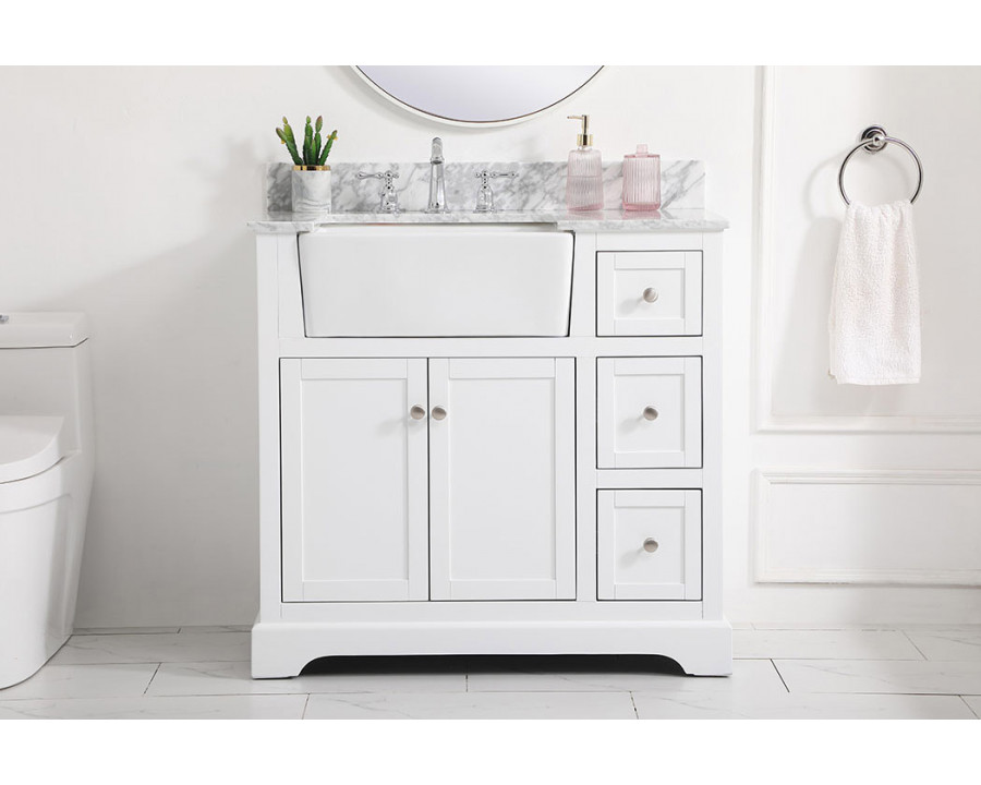 Elegant Bathroom Vanity - White (VF60236WH-BS)