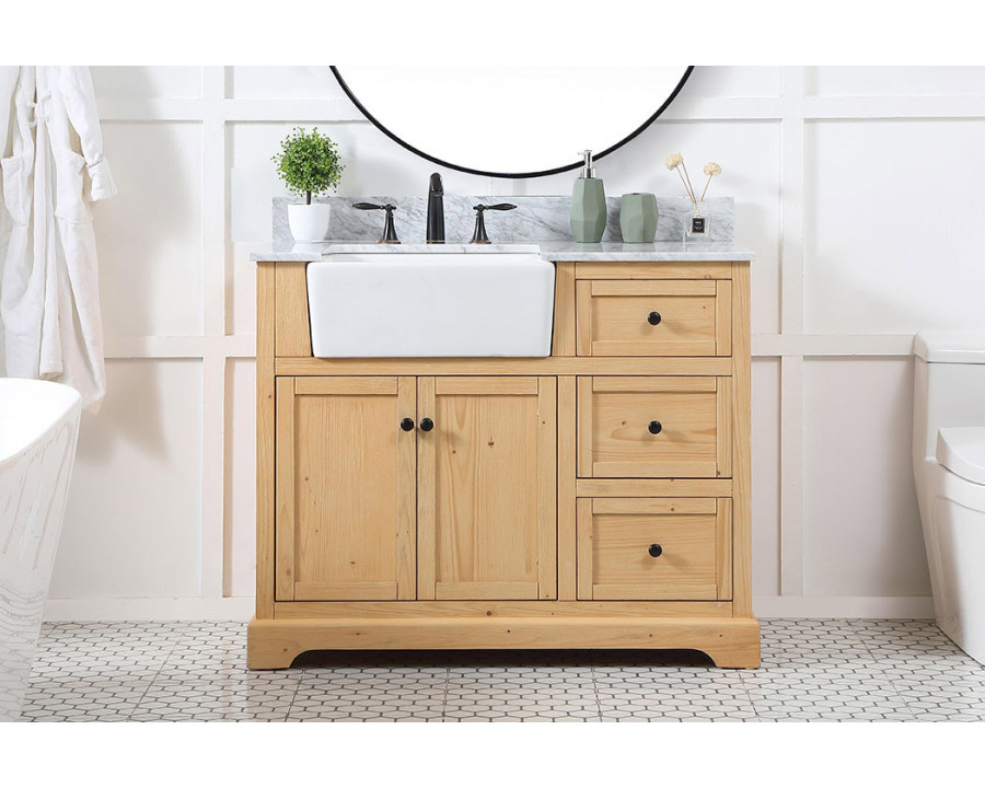 Elegant Bathroom Vanity - Natural Wood (VF60242NW-BS)